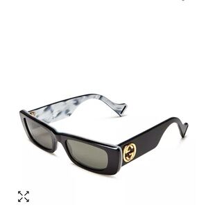 Gucci Slim Rectangular Sunglasses, 52mm BLACK